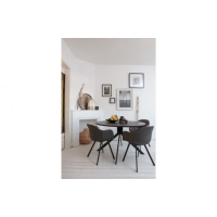 WOOOD Bruno eettafel rond MDF zwart doorsnee 120 cm